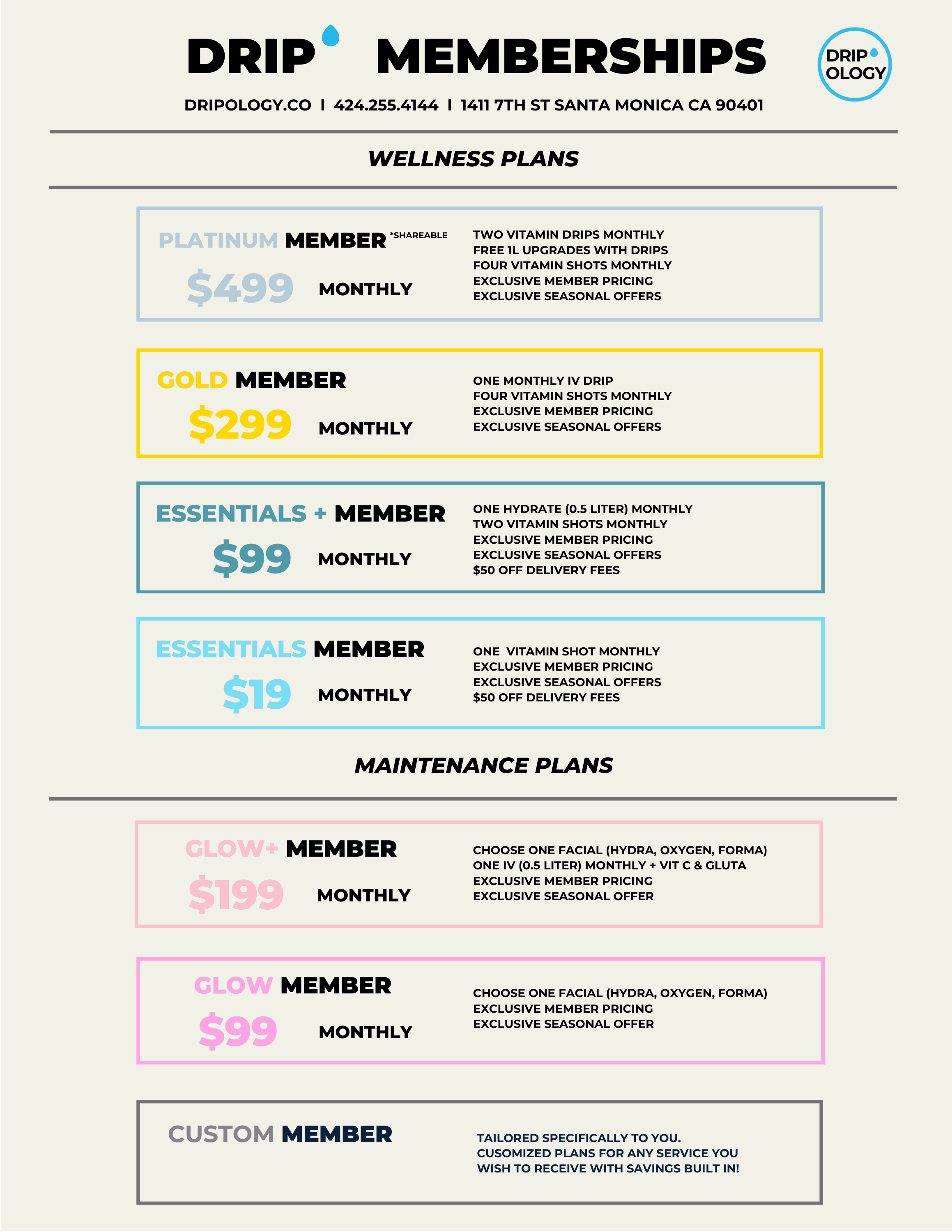 Memberships & Combinations